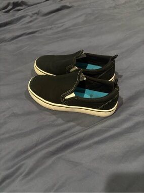 Kids Slip-On Sneakers in Black with White Sole